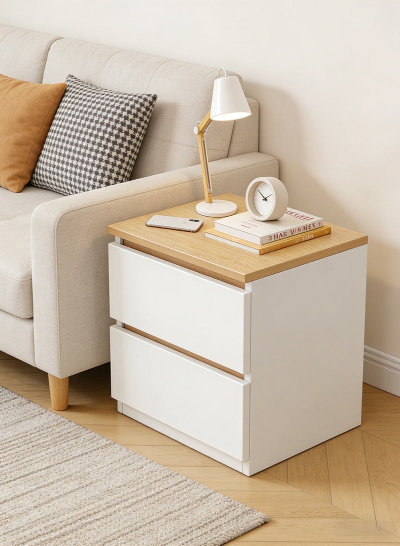 شاربدو طاولات جانبية من شاربدو بسيطة وحديثة لغرفة النوم بجانب السرير، مصنوعة من الخشب الصلب وخفيفة ومتعددة الوظائف وخفيفة الوزن وخزانة صغيرة بجانب السرير - Image 4